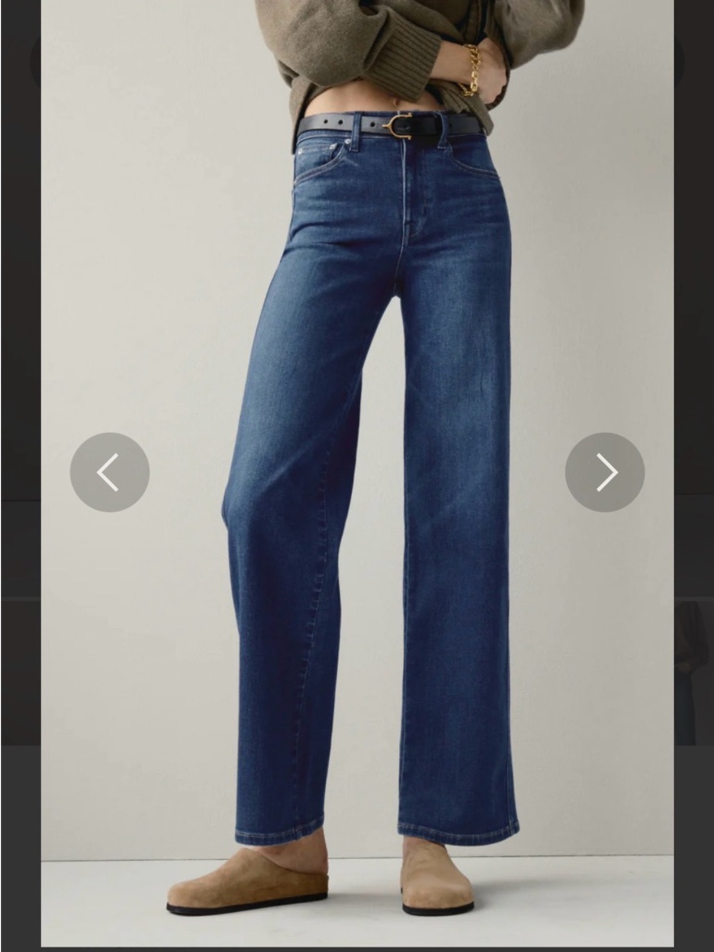 AYR Wide-Leg Jeans in Dark Blue Denim